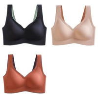No Steel Ring Breasted Thin Section Gathered Side Breasts Sports Sleep Vest Bra Women