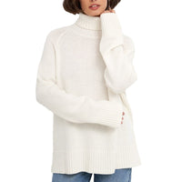 Elegant Commuter's All-matching Solid Color Raglan Sleeve Sweater For Women