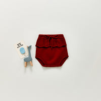 Girls' Ruffled Bread Knit Sweet Yarn Shorts