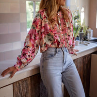 Idle Style Printed Round Neck Shirt Top