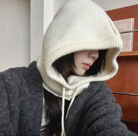 Woolen Warm Scarf Integrated Couple Ear Protection Knitted Hat