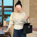 Gentle Little Fragrance Batwing Sleeve Black Knitwear