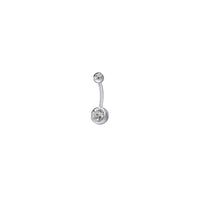 Round Inlaid Zircon Belly Button Umbilical Ring