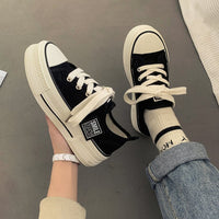 Black Flat Bottomed Casual Board Shoes