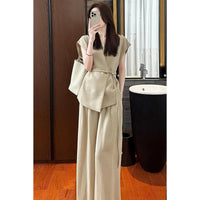 Khaki Vest Professional Suit Pants For Women