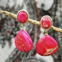 Natural Stone Emperor Stone Drop-shaped Earrings