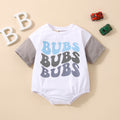 Letter Multicolor Printing Short Sleeve Rompers