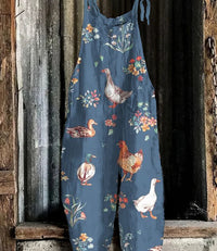 Printed Retro Wide-leg Women's Jumpsuit