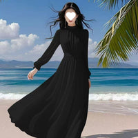 French Style Soft Waist Cinching Flattering Maxi Dress