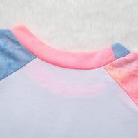 Christmas Tie-dye Printed Long-sleeved Pajamas Two-piece Parent-child Set