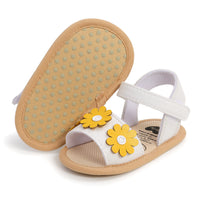 Girls' Summer Sunflower Soft Bottom Toddler Shoes Hair Band Two-piece Set