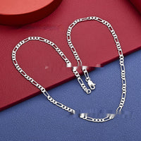 Stylish 925 Silver Personalized Three-in-One Side-View Necklace