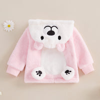 Cute Little Panda Embroidered Zipper Coat