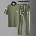 Embroidered Mature Style Short-Sleeve T-Shirt And Casual Long Pants Sports Two-Piece Set