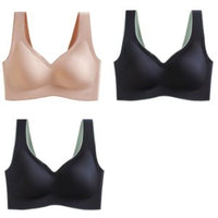 No Steel Ring Breasted Thin Section Gathered Side Breasts Sports Sleep Vest Bra Women