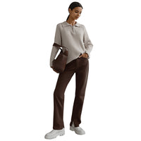 All-match Simple Leisure Polo Collar Lapel Pullover Knitted Sweater