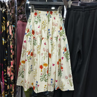 Mid-Length High-Waisted Youthful All-Match A-Line Floral Skirt