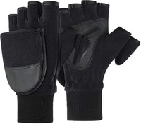 Warm Half Finger Clamshell Sports Riding Touch Screen Non-slip Polar Fleece Gloves