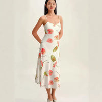 Floral-print Sexy Summer Slip Dress With A Slim Fit
