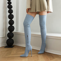 Denim Stretch Over-the-knee Boots