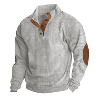 Men's Casual Stand-up Collar Long Sleeve Ribbed Corduroy Sweatshirt
