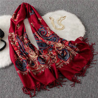 Fashion Embroidered Shawl Warm Thick Women