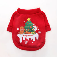 Warm-keeping And Cold-proof Fleece-lined Pet Crew Neck Sweater