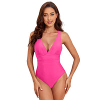 Women's Minimalist And Versatile Cross Shoulder One-piece Swimsuit