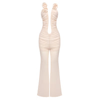 Mesh Jumpsuit Trousers Slim Dress Red For Women