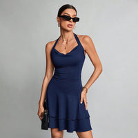 Women's Halterneck Backless Short Skirt Dress