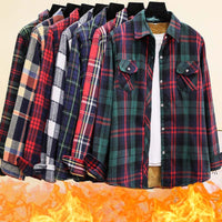 Fleece-Lined Thickened Plus-Size Plaid Shirt For Women