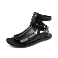 Plus Size Zipper Roman Sandals Casual Hollow Out