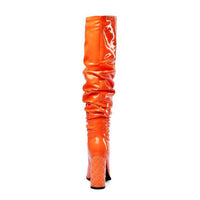 Women's New Fashion Thick Heel Orange Over The Knee Boots