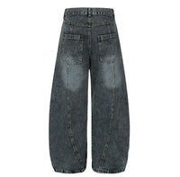 Women's Worn Looking Washed Out Wide Leg Jeans