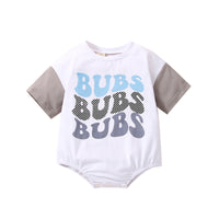 Letter Multicolor Printing Short Sleeve Rompers
