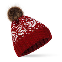 New Big Snowflake Christmas Woolen Hat Warm Hood Knitted Hat