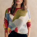Casual Minimalist Patch Women's Pullover Sweater