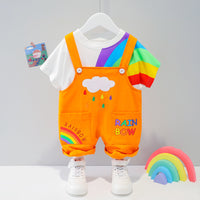 Children Suspender Shorts Fashion Short Sleeve T-shirt Two-piece Set