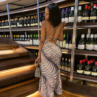 Versatile Party Elegant Sheath Dress U-Neck Low-Cut Sexy One-Piece Dress
