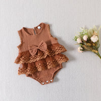 Girls' Princess Sleeveless Lace Jumpsuit