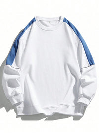 Spring And Autumn New Men's Japanese Contrast-color Stitching Sweatshirt