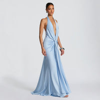 Strapless Sexy Backless Slit Maxi Dress