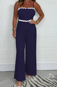 Fashion Pure Color Tube-top Suspender Jumpsuit