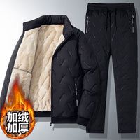Mens Winter Cotton-padded Coat With Fleece Lining For Dads