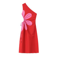 Womens Floral-print Off-the-shoulder Dress