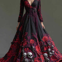 New Autumn American-Style Fashionable Halloween Dress With Digital Print