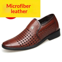 Mens Breathable Hollowed-Out Casual Leather Sandals