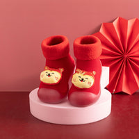 Red Cashmere Room Socks Thickened Warm Non-slip