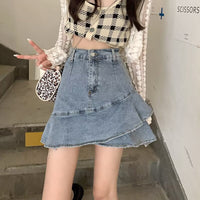 American-style Vintage Distressed High-waisted Jeans