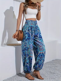 American-style Leopard-print Wide-leg Pants Relaxed